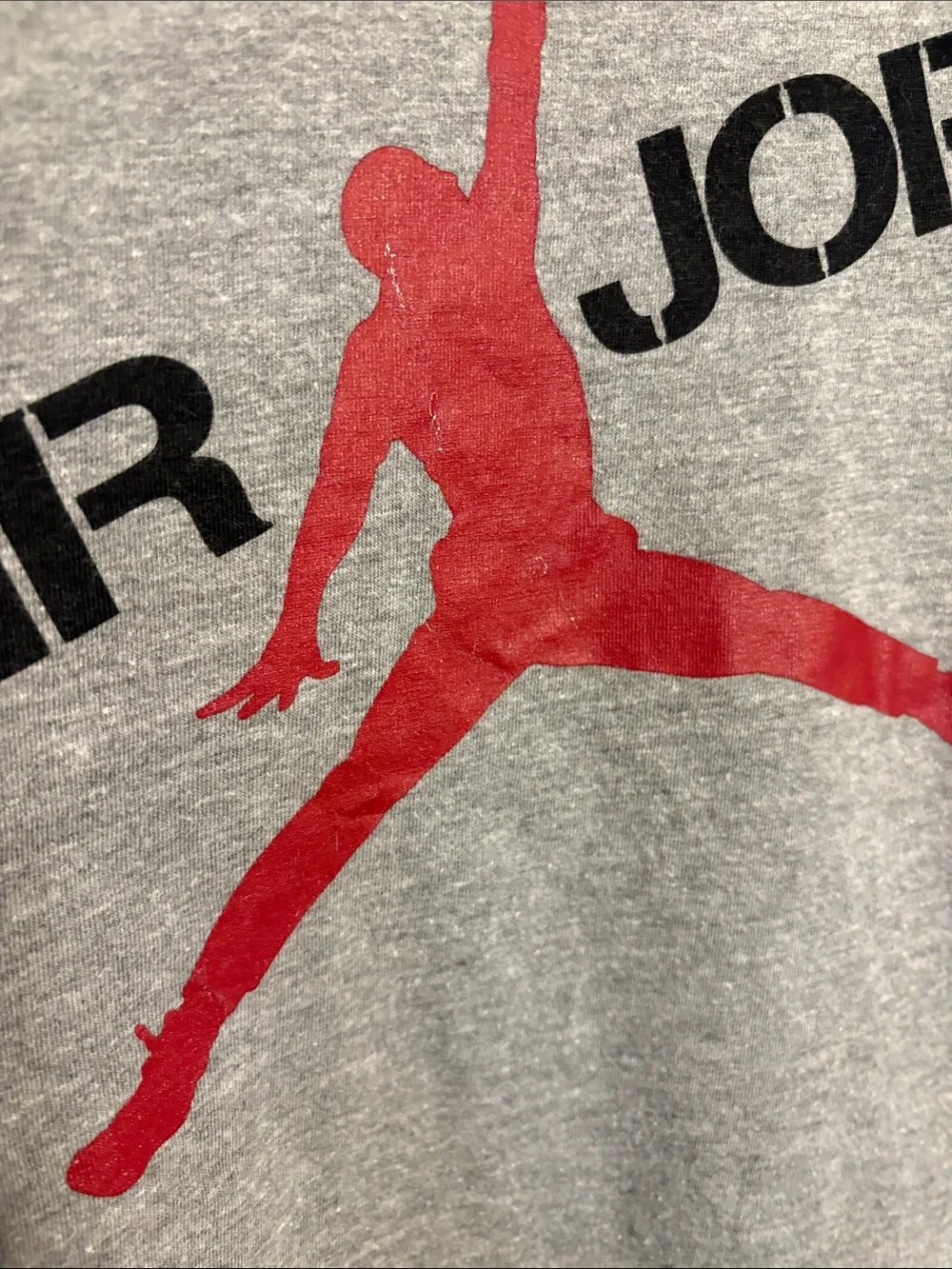 Jordan Gray Tee with Red Jumpman Logo